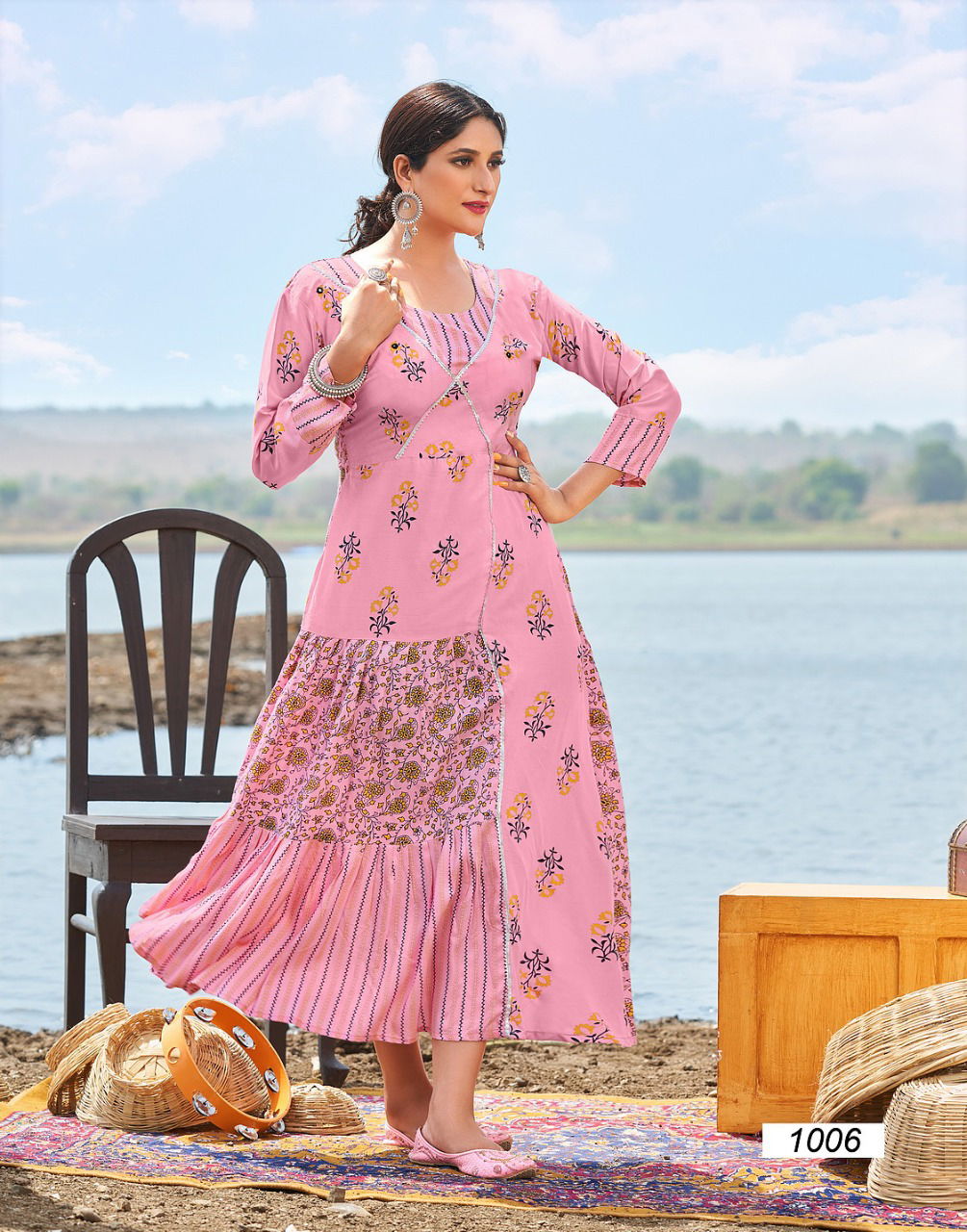 Banwery Fairy Stories 1 Rayon Printed Party Wear Long Anarakli Kurti Collection